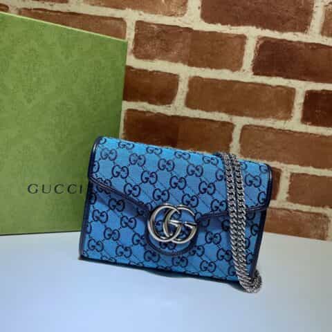 GUCCI古驰GG Multicolor系列GG Marmont迷你手袋474575