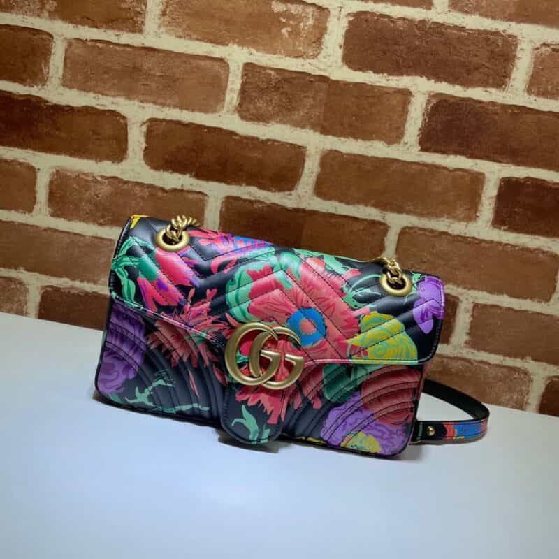 GUCCI古驰线上专享艺术家Ken Scott印花系列GG Marmont系列小号肩背包443497
