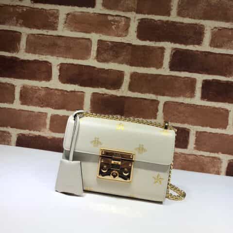 GUCCI古驰Padlock系列蜜蜂星星小号肩背包432182