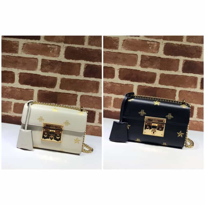 GUCCI古驰Padlock系列蜜蜂星星小号肩背包432182