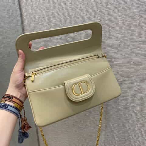 Dior Double中号链条手包 M8641奶油杏