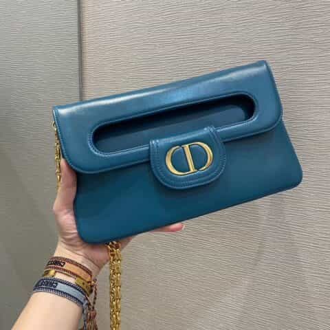 Dior Double中号链条手包 M8641海洋蓝