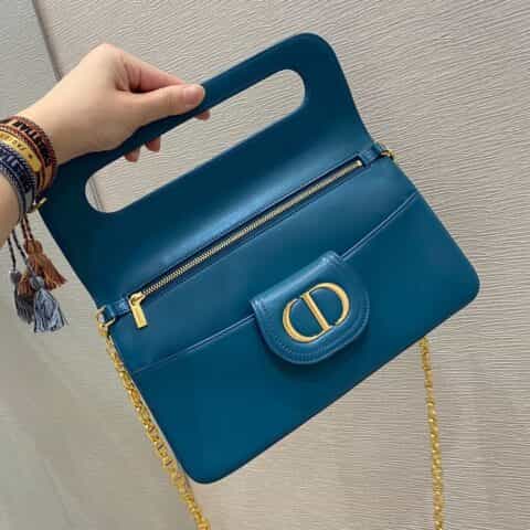 Dior Double中号链条手包 M8641海洋蓝