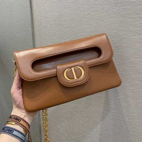 Dior Double中号链条手包 M8641焦糖色