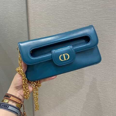 Dior Double小号链条手包 M8642海洋蓝