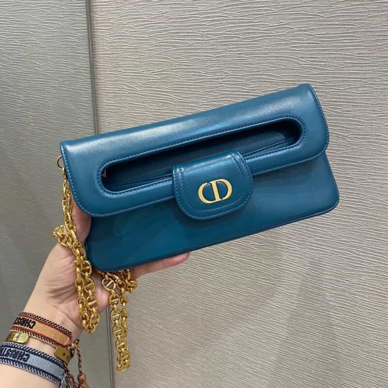 Dior Double小号链条手包 M8642海洋蓝