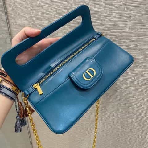 Dior Double小号链条手包 M8642海洋蓝