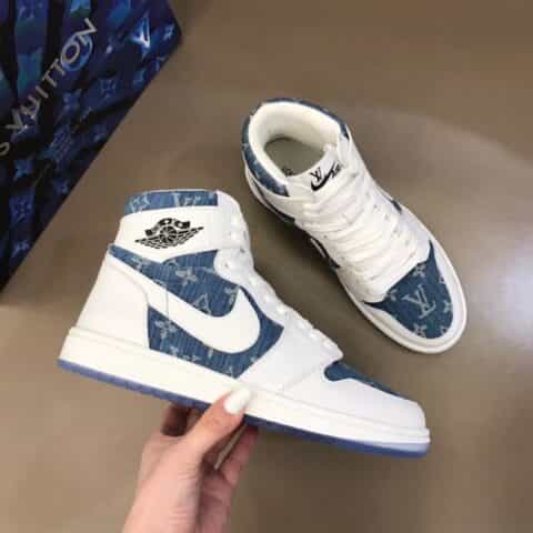 L.v& Nike   由小牛皮制成联名系带高帮运动鞋球鞋