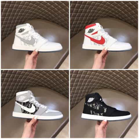 Nike & Dior   由小牛皮制成联名系带低帮休闲运动鞋