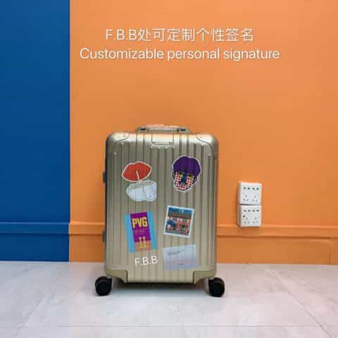 RIMOWA X上海城市系列高端阳极氧化铝四轮拉杆箱