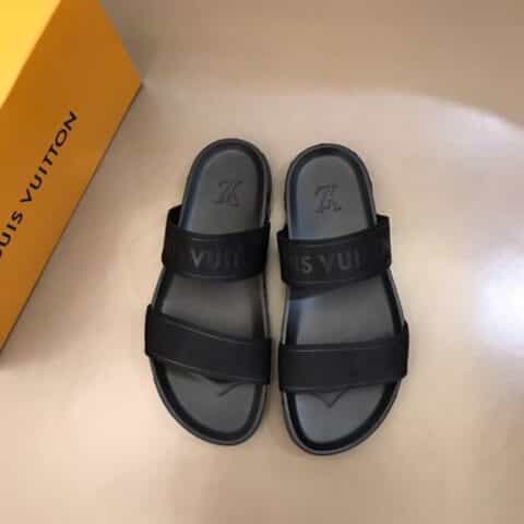 LV/路易威登   原版高密度帆布织面L 牌奢品男士拖鞋