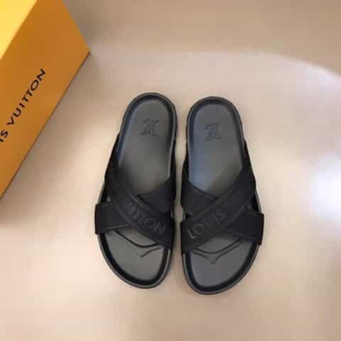 LV/路易威登   原版高密度帆布织面L 牌奢品男士拖鞋