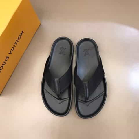 LV/路易威登   原版高密度帆布织面L 牌奢品男士拖鞋