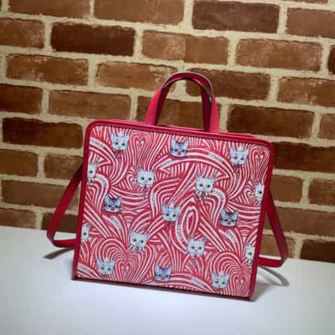 GUCCI古驰猫咪印花儿童托特包630542