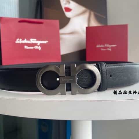 Ferragam菲拉格慕   双面用细腻头层牛皮3.5cm腰带