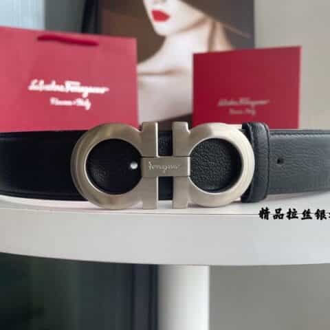 Ferragam菲拉格慕   双面用细腻头层牛皮3.5cm腰带