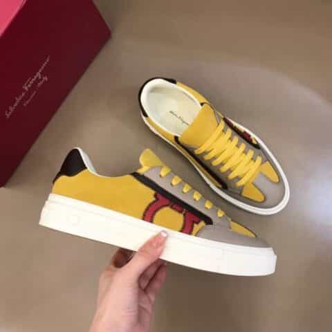 Ferragamo菲拉格慕   进口牛皮男士GANCINI低帮休闲鞋