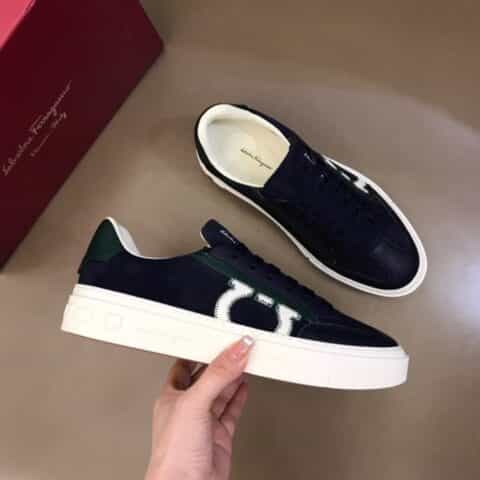 Ferragamo菲拉格慕   进口牛皮男士GANCINI低帮休闲鞋