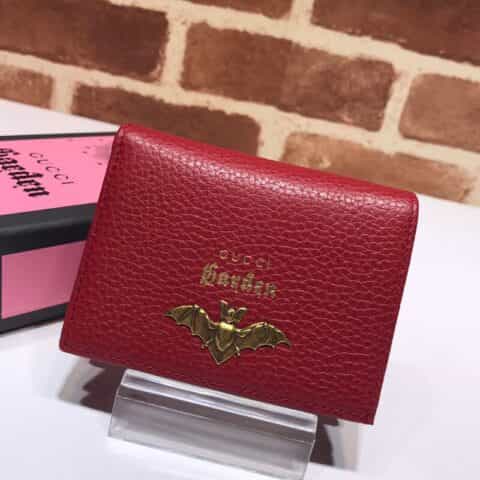 GUCCI古驰皮革饰蝙蝠女士钱包516938