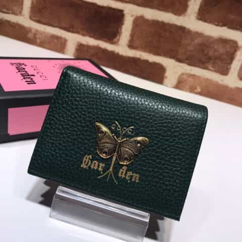 GUCCI古驰皮革饰蝴蝶女士钱包516938