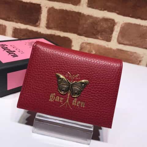 GUCCI古驰皮革饰蝴蝶女士钱包516938