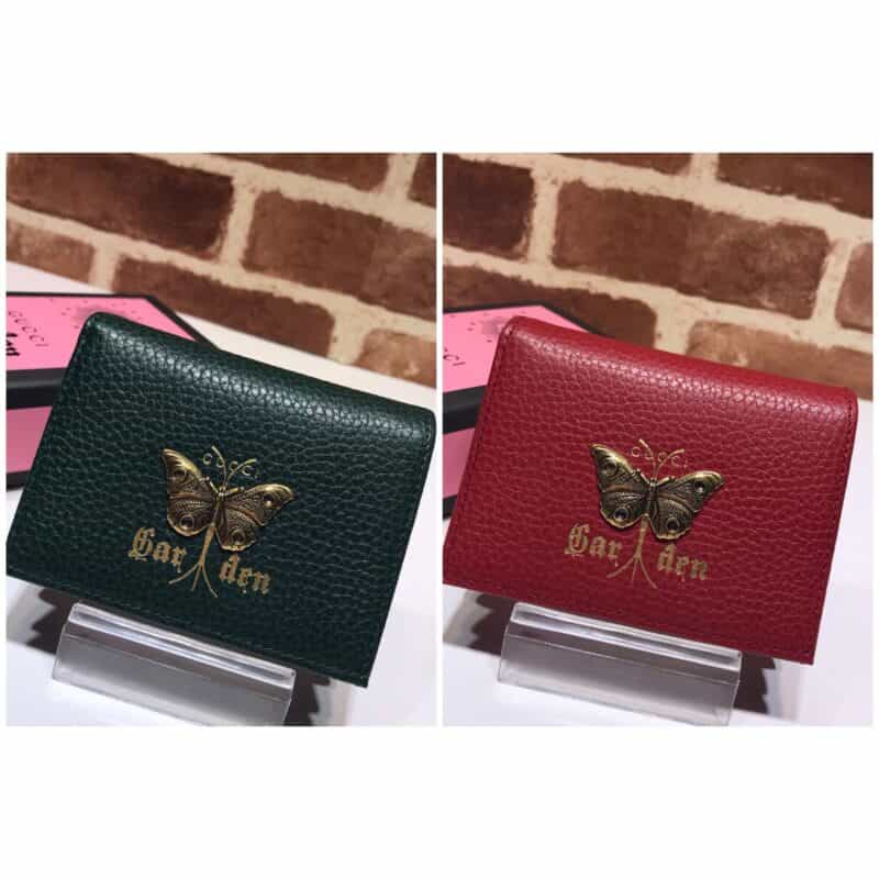 GUCCI古驰皮革饰蝴蝶女士钱包516938