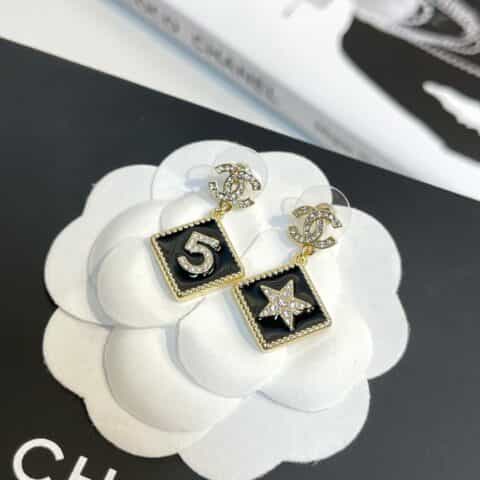 新款 CHANEL香奈儿双c星星耳钉耳环