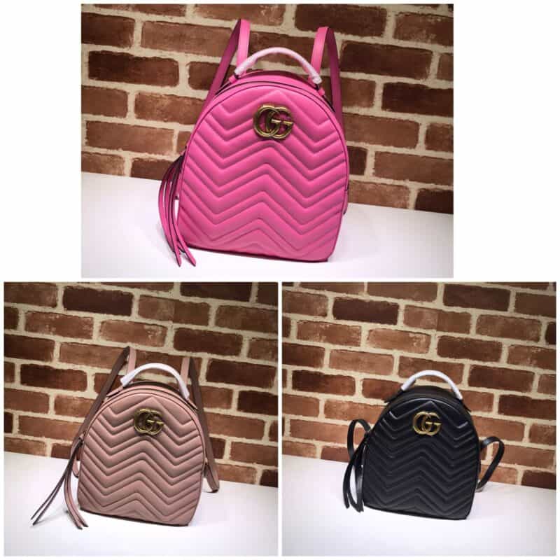 GUCCI古驰18秋冬marmont系列牛皮女士双肩包 476671