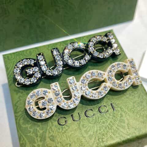 新款Gucci古驰满钻字母发夹发卡