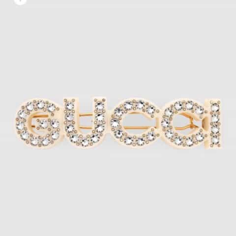 新款Gucci古驰满钻字母发夹发卡
