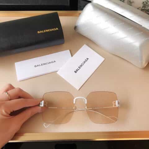 BALENCIAGA巴黎世家镜腿金属双B字母logo太阳眼镜