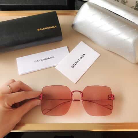 BALENCIAGA巴黎世家镜腿金属双B字母logo太阳眼镜