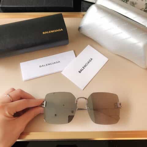 BALENCIAGA巴黎世家镜腿金属双B字母logo太阳眼镜