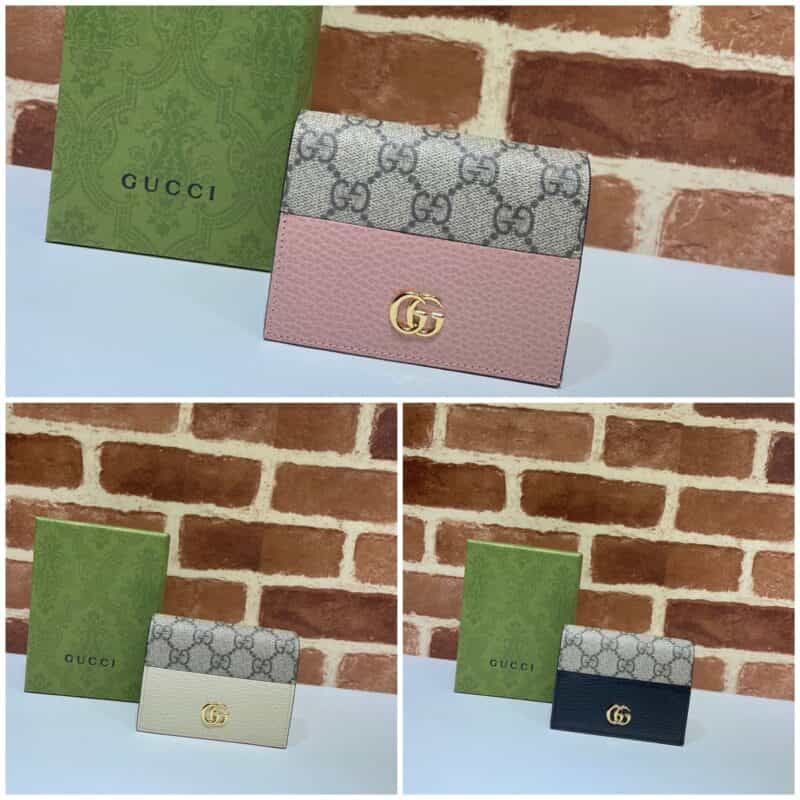 GUCCI古驰啡Pvc拼皮女士短夹658610