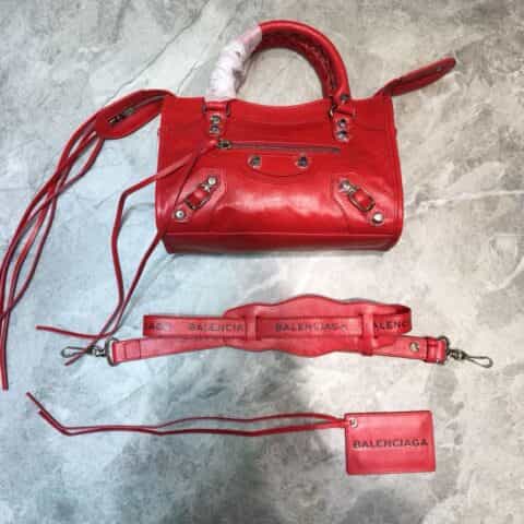 Balenciaga巴黎世家爆裂纹牛皮机车包084228