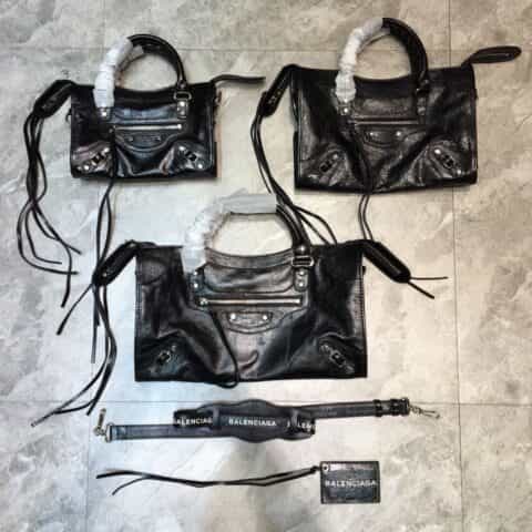 Balenciaga巴黎世家爆裂纹牛皮机车包084228 084669 084332