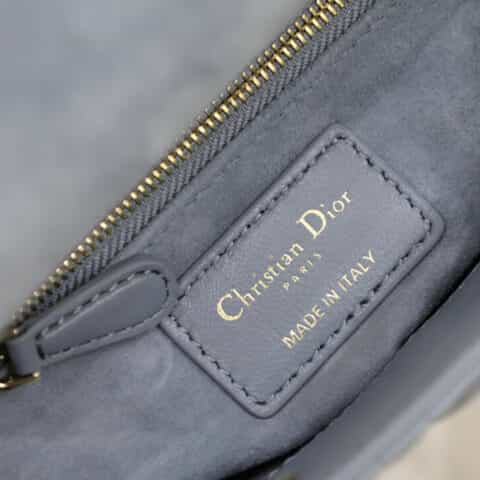 Lady Dior Mini珐琅扣小羊皮戴妃包 M0505雾霾蓝
