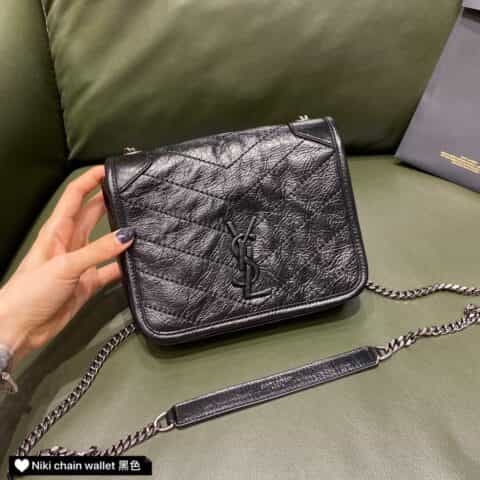 Saint laurent Ysl niki chain wallet小挎包 583103黑色