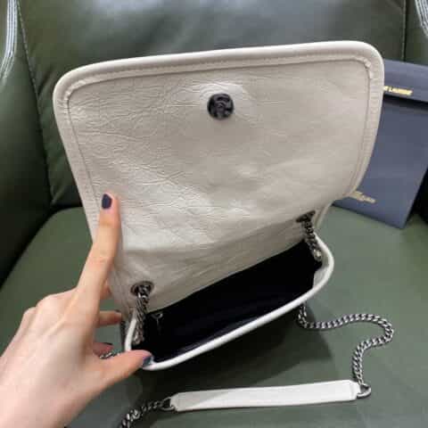 Saint laurent Ysl niki chain wallet小挎包 583103奶白色