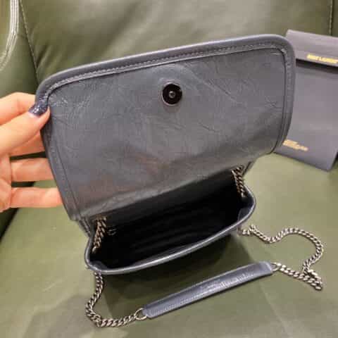 Saint laurent Ysl niki chain wallet小挎包 583103蓝灰色