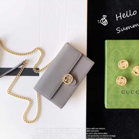 Gucci woc链条包 510314灰色