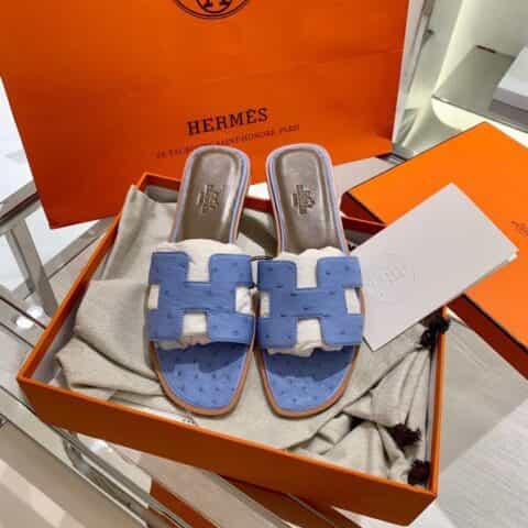 HERMES爱马仕   纯进口南非5A级鸵鸟皮H家经典南非KK鸵鸟H拖