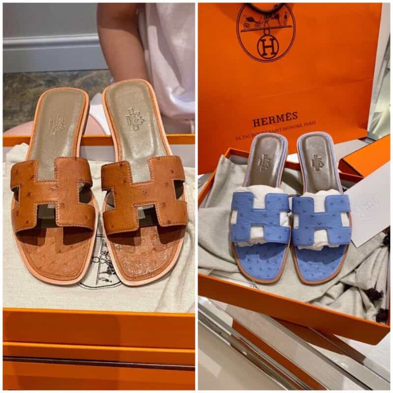 HERMES爱马仕   纯进口南非5A级鸵鸟皮H家经典南非KK鸵鸟H拖