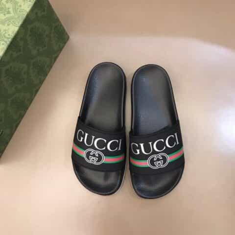 Gucci古驰  GG Blooms印花GG情侣休闲沙滩拖鞋