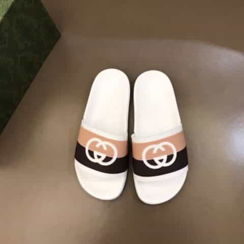 Gucci古驰  GG Blooms印花GG情侣休闲沙滩拖鞋