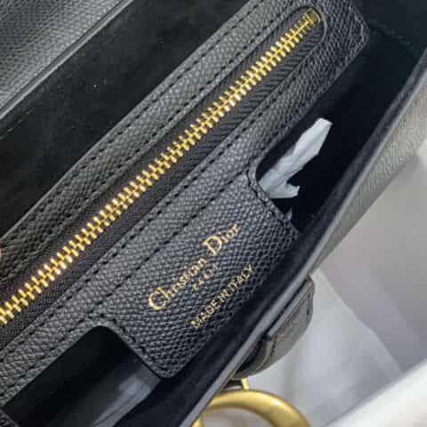Dior Classic Saddle Bag 掌纹小牛皮马鞍包 大号黑色