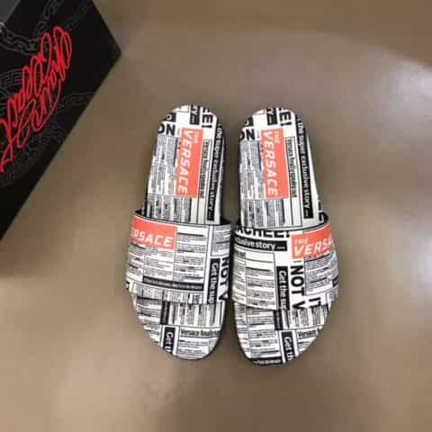 Versace范思哲    鞋面为3D打印牛皮经典男士拖鞋