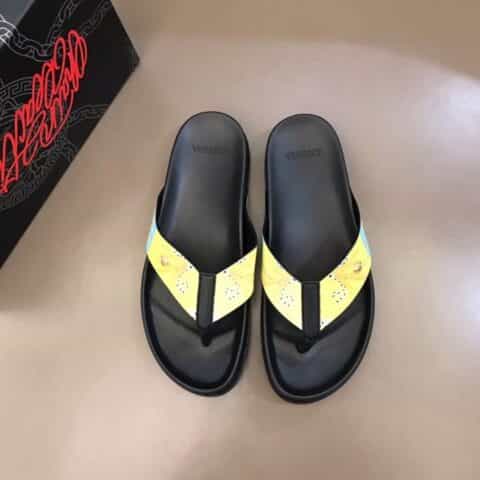 Versace范思哲   鞋面为3D打印牛皮经典男士拖鞋