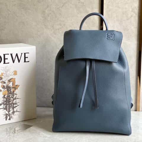 Loewe罗意威 粒面牛皮抽绳背包 蓝色