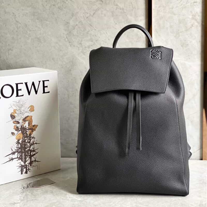 Loewe罗意威 粒面牛皮抽绳背包 黑色